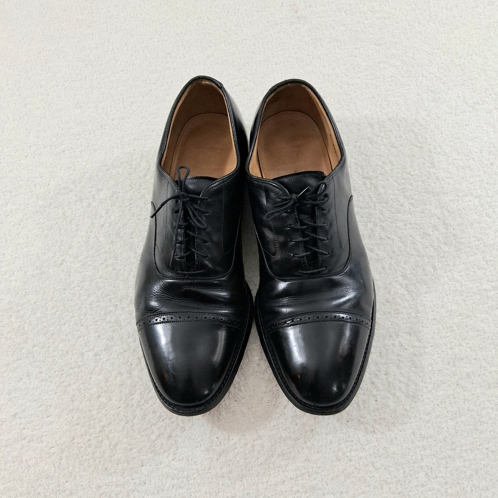 Vintage Johnston & Murphy Aristocrat Black Leather Cap Toe Oxfords 13 USA Made